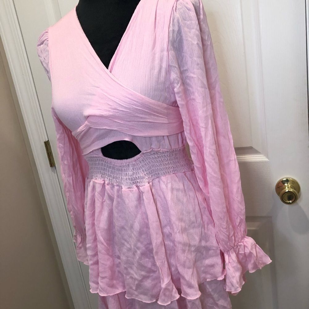 Pink ruffle wrap top dress, size xl - Picture 3 of 14